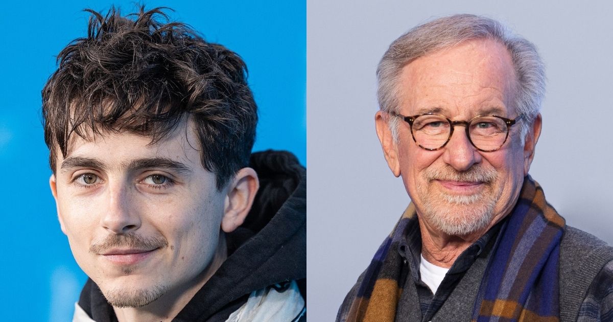 Steven Spielberg and Timothée Chalamet
