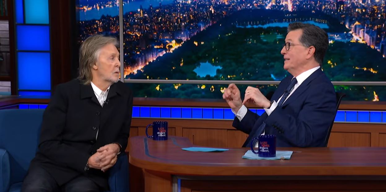 Paul Mccartney and Stephen Colbert